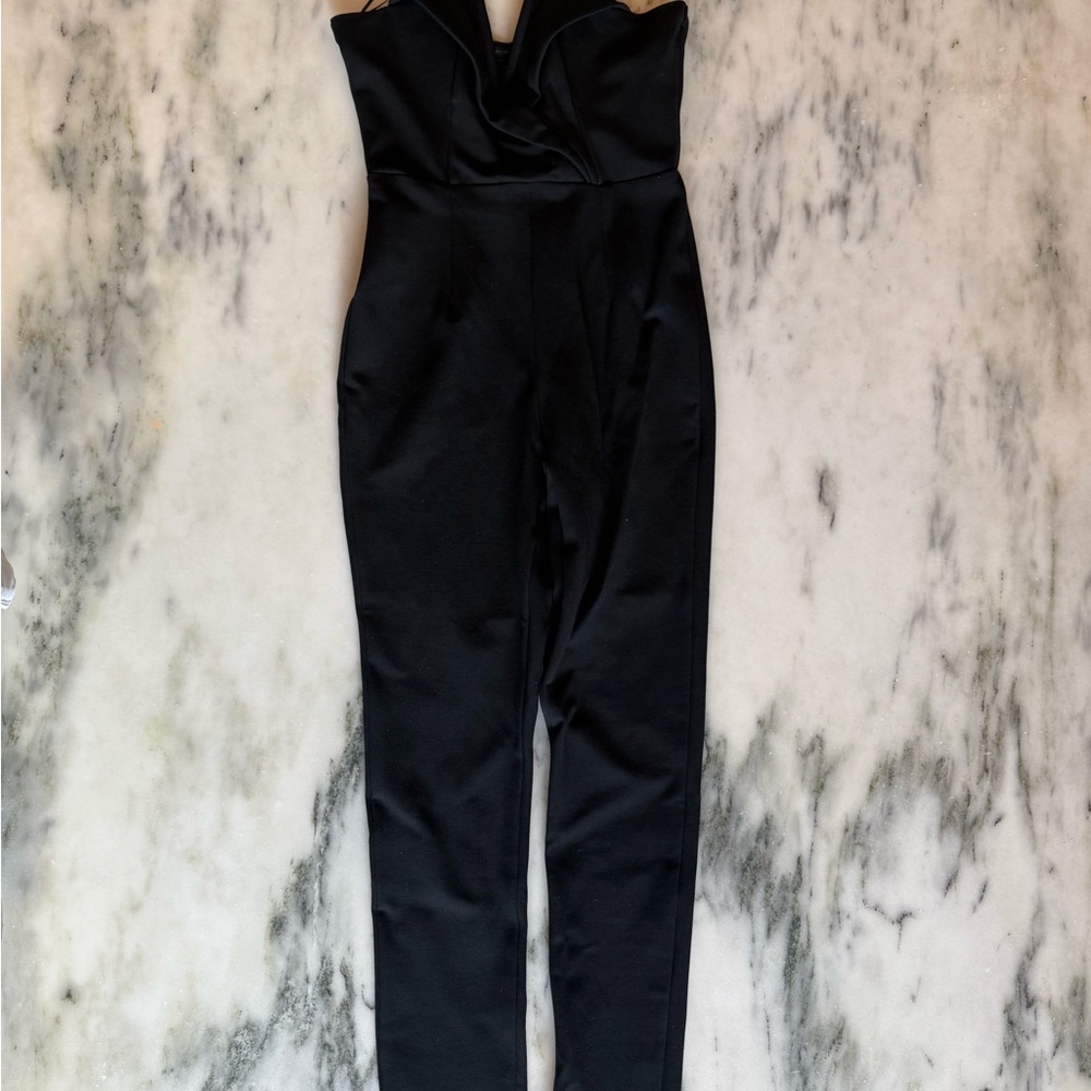 Superdown Strapless Black Jumpsuit - image 4